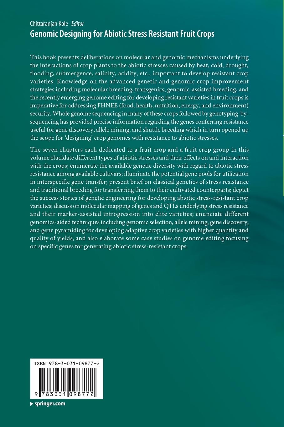 Rückseitencover Genomic Designing for Abiotic Stress Resistant Fruit Crops