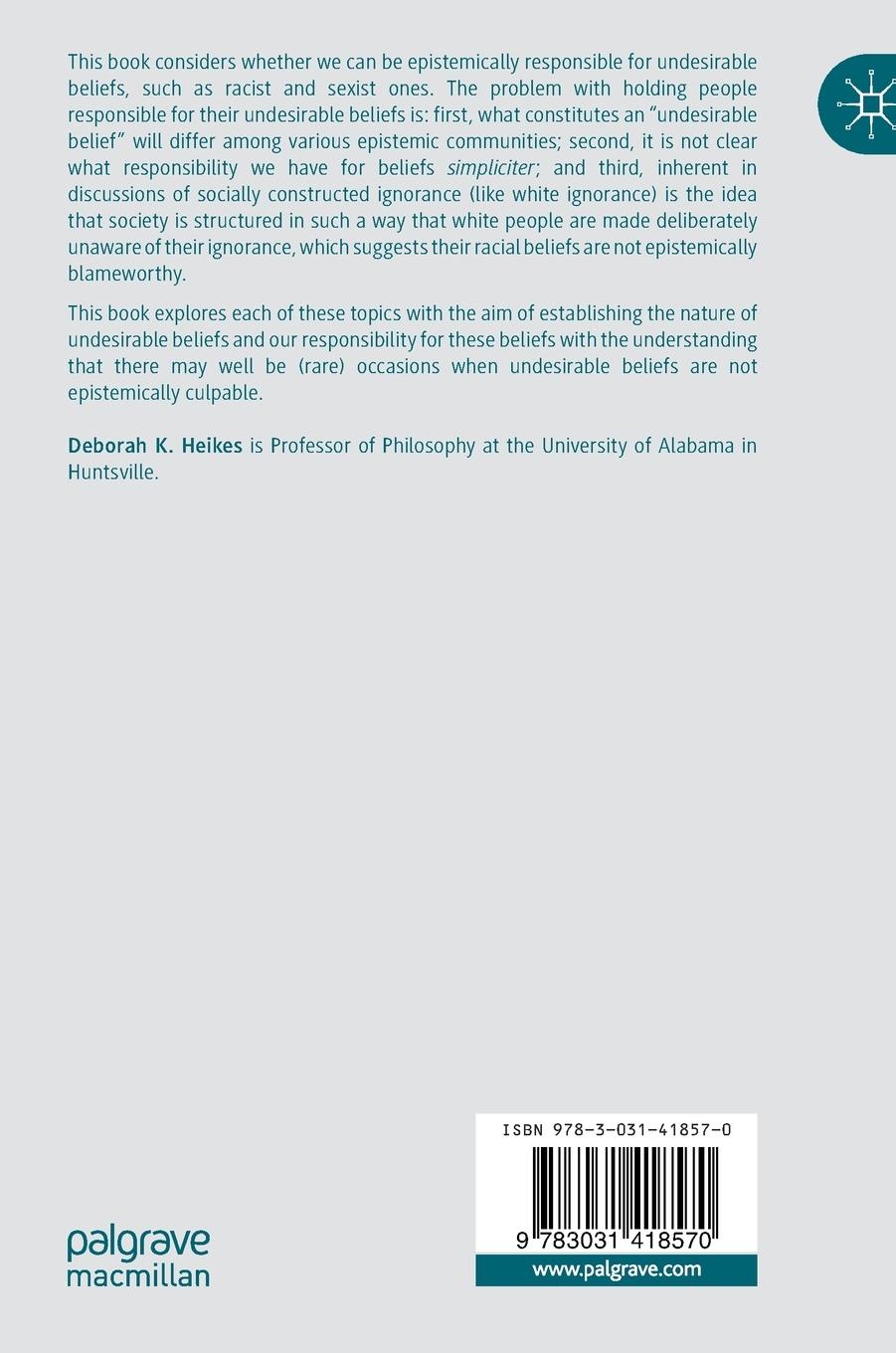 Rückseitencover Epistemic Responsibility for Undesirable Beliefs