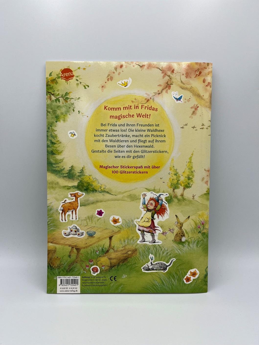 Rückseitencover Frida, die kleine Waldhexe. Glitzersticker-Spaß. Gestalte Fridas zauberhaften Hexenwald