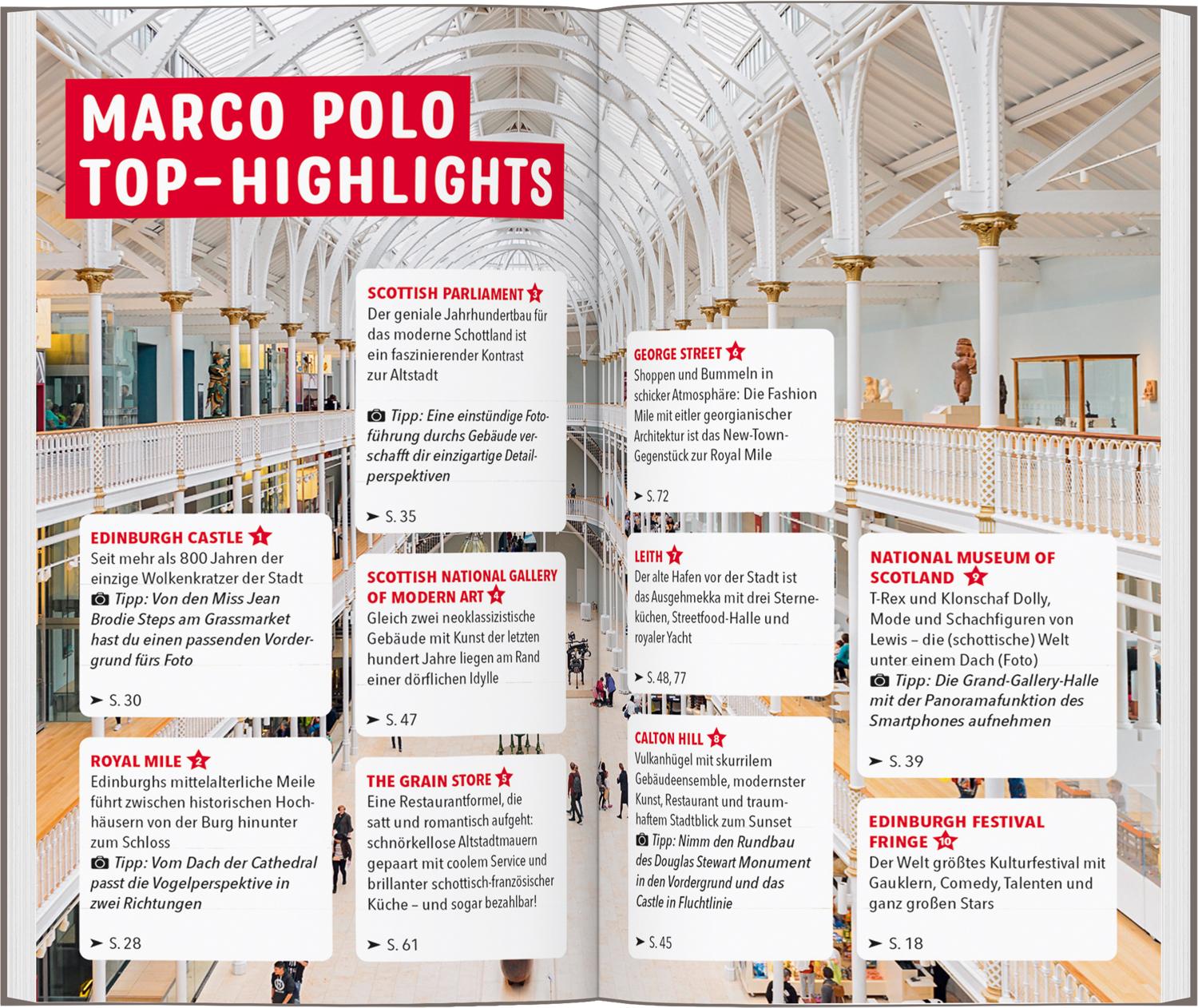 Beispielinhalt (Bild) MARCO POLO Reiseführer Edinburgh