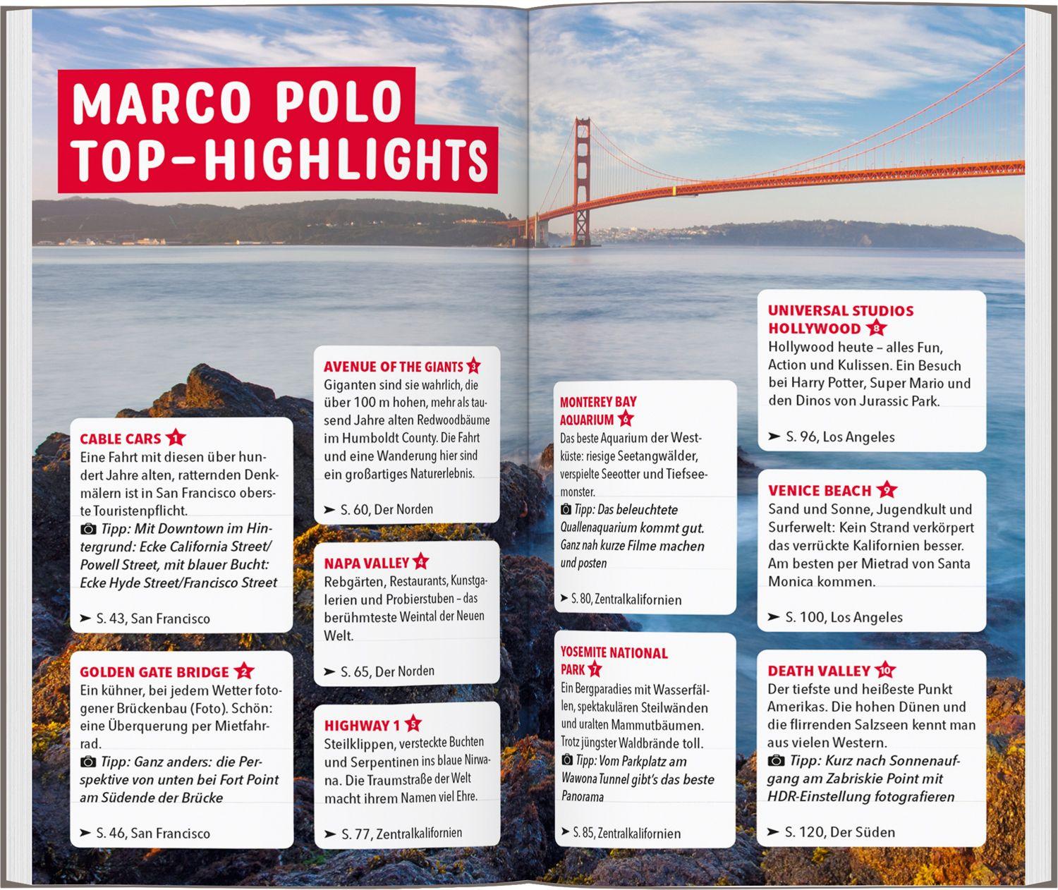 Beispielinhalt (Bild) MARCO POLO Reiseführer Kalifornien
