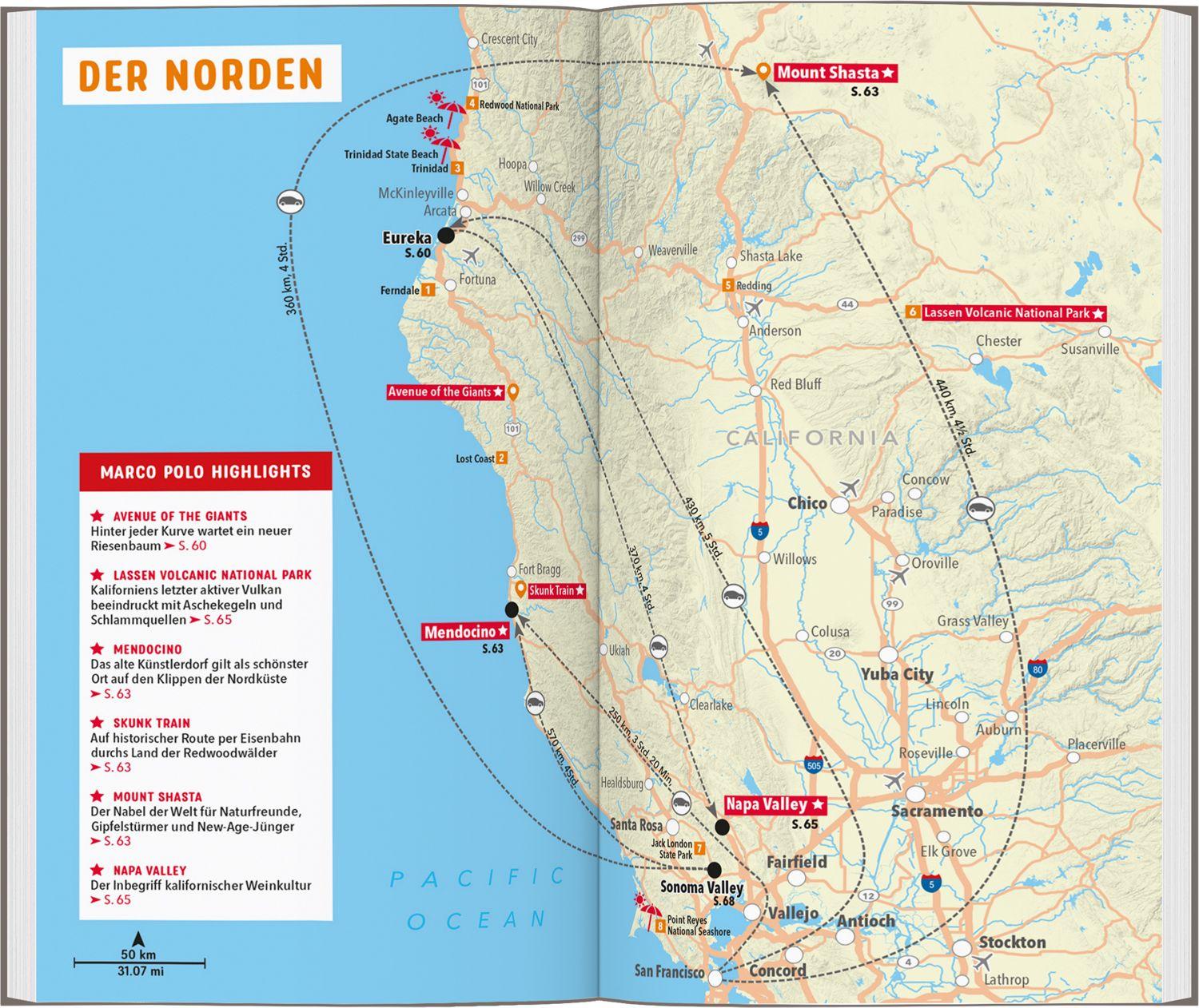 Beispielinhalt (Bild) MARCO POLO Reiseführer Kalifornien