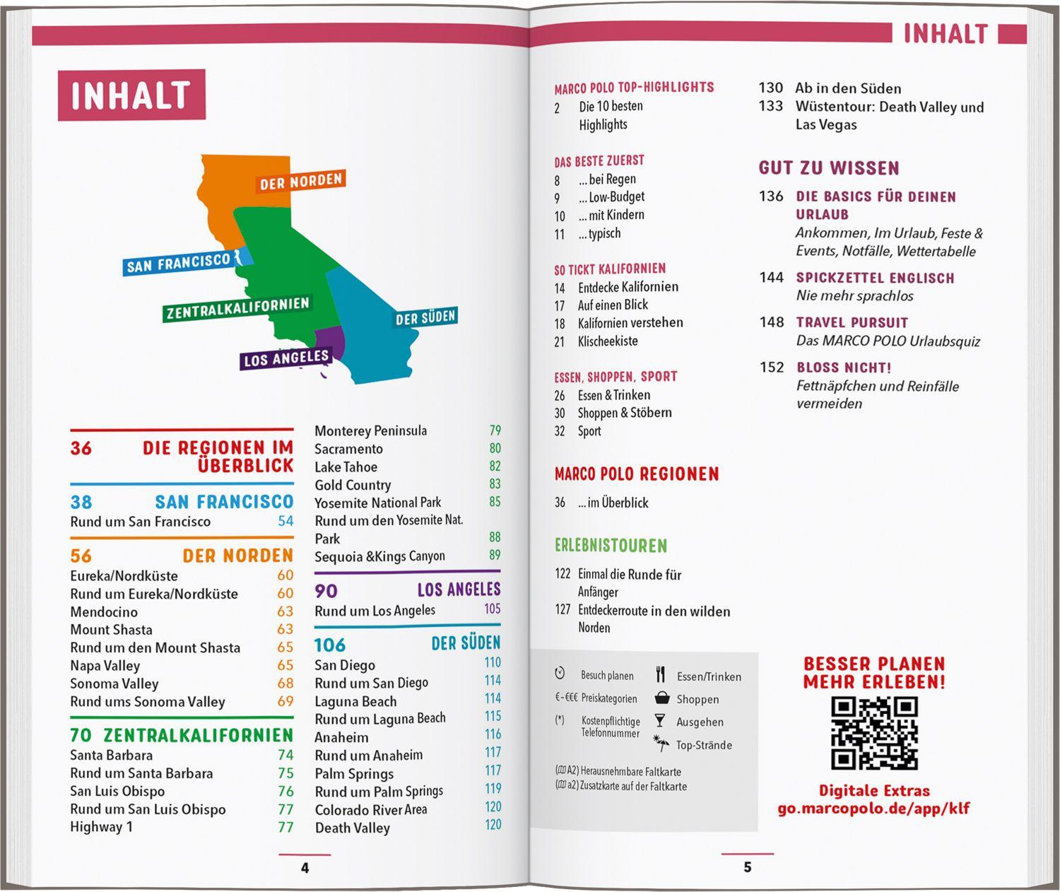 Beispielinhalt (Bild) MARCO POLO Reiseführer Kalifornien