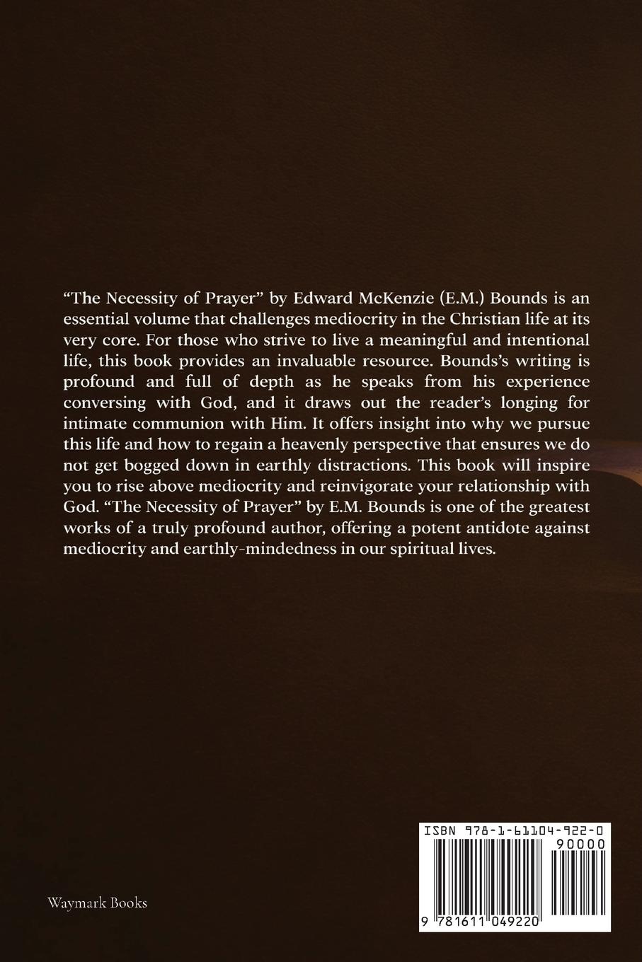 Rückseitencover The Necessity of Prayer