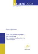 Vorderes Coverbild Zum Unterhaltungswert des Daily Talk