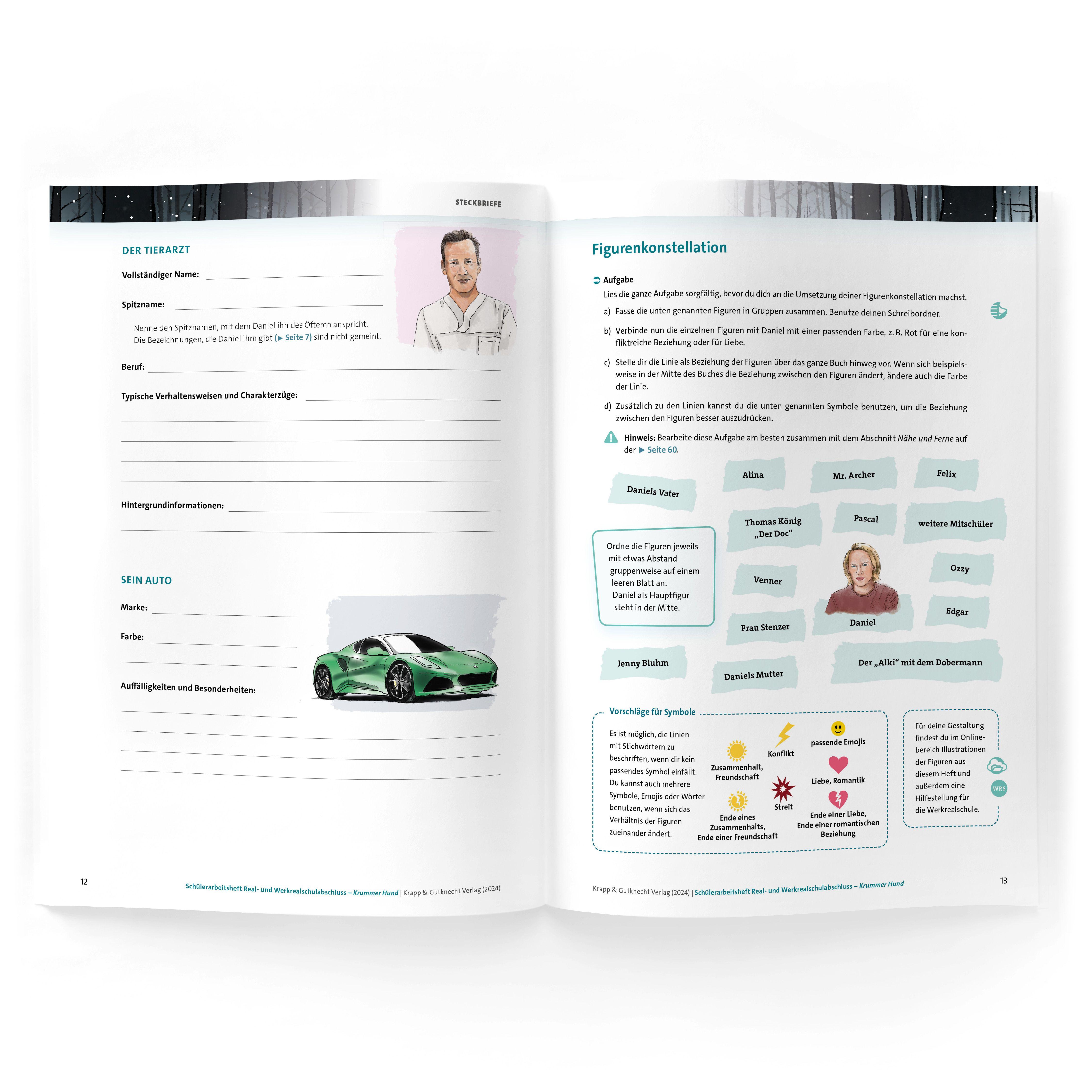 Beispielinhalt (Bild) Krummer Hund - Juliane Pickel - Schülerarbeitsheft - Realschule und Werkrealschule