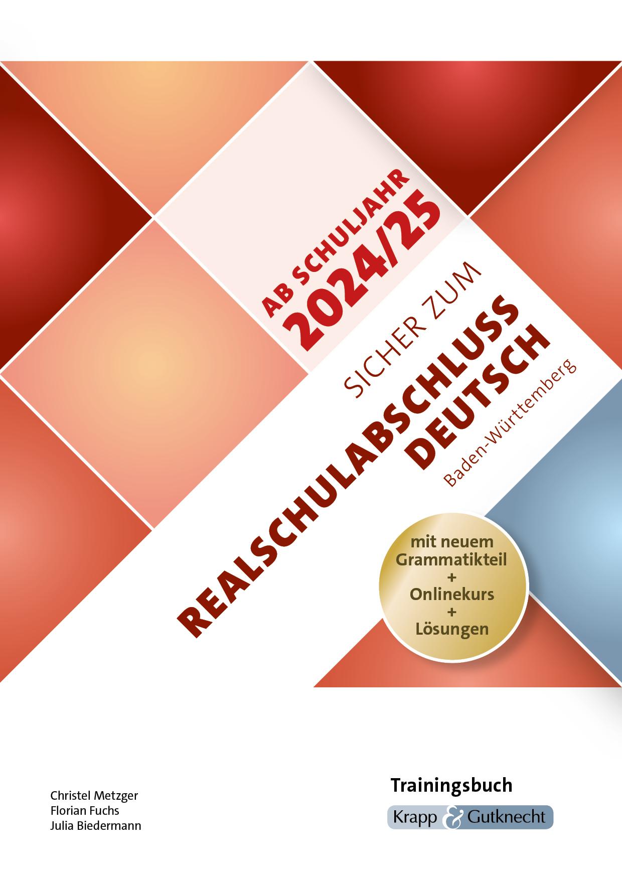 Vorderes Coverbild Sicher zum Realschulabschluss Deutsch Baden-Württemberg 2026 - inkl. Lösungen und Download