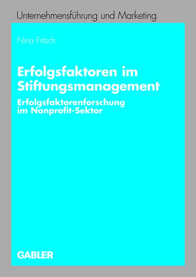 Vorderes Coverbild Erfolgsfaktoren im Stiftungsmanagement