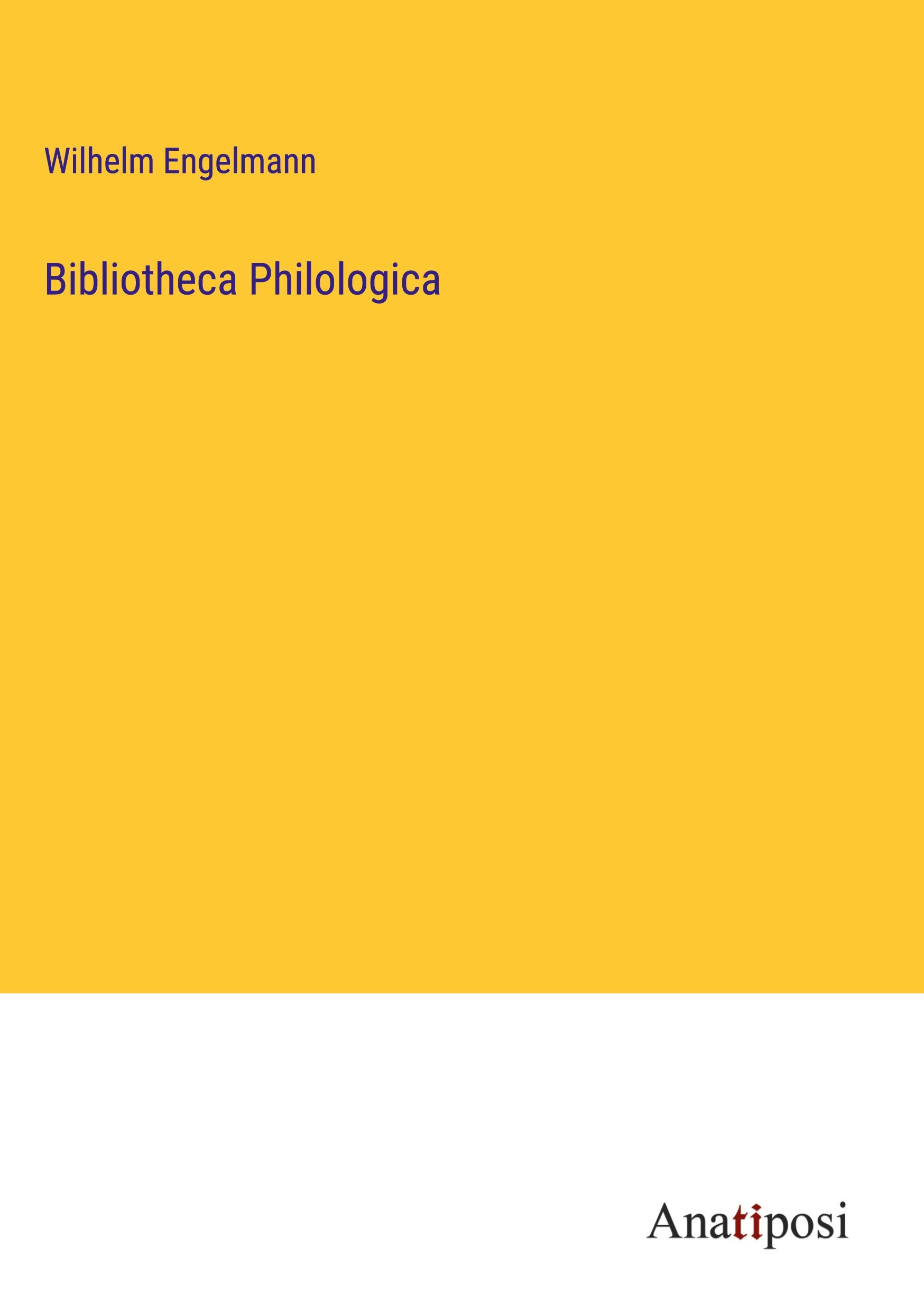 Vorderes Coverbild Bibliotheca Philologica