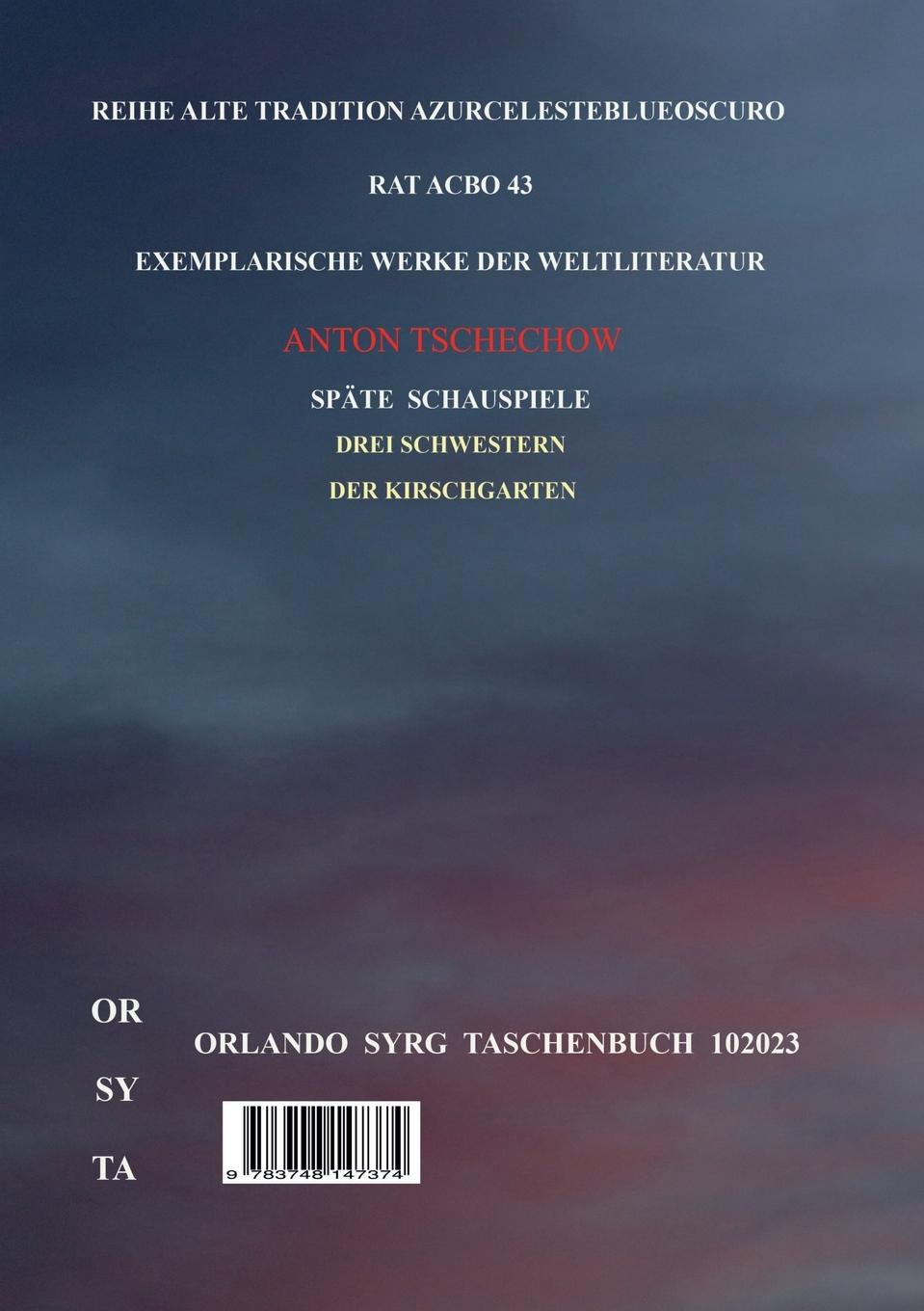 Rückseitencover Anton Tschechows Ausgewählte Prosa III