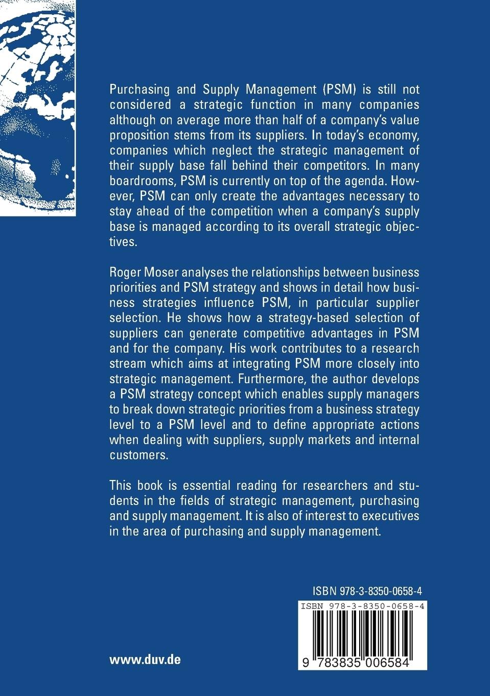 Rückseitencover Strategic Purchasing and Supply Management