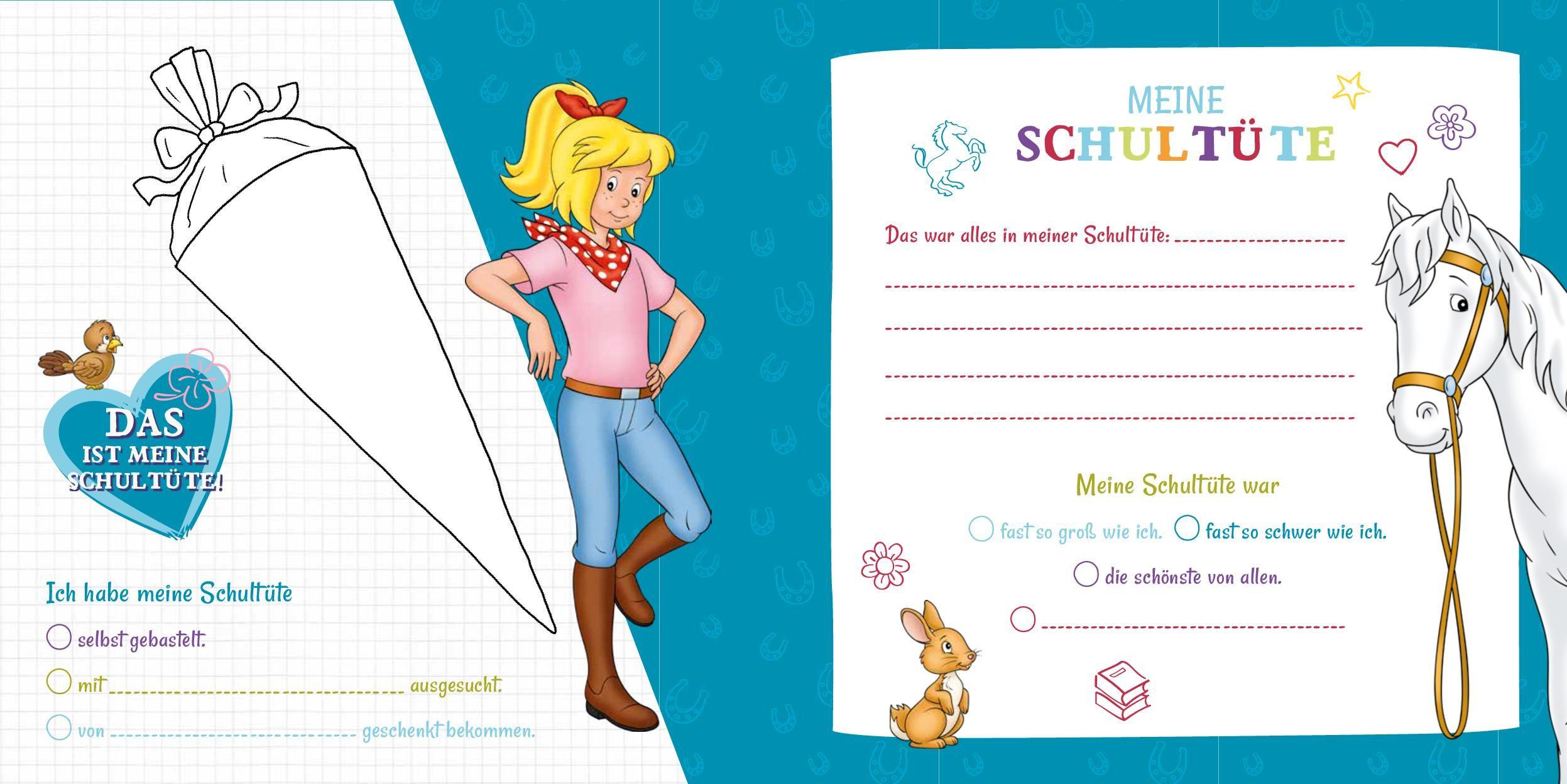 Beispielinhalt (Bild) Bibi & Tina: Ab heute bin ich Schulkind! Mein Erinnerungsalbum zum Schulanfang