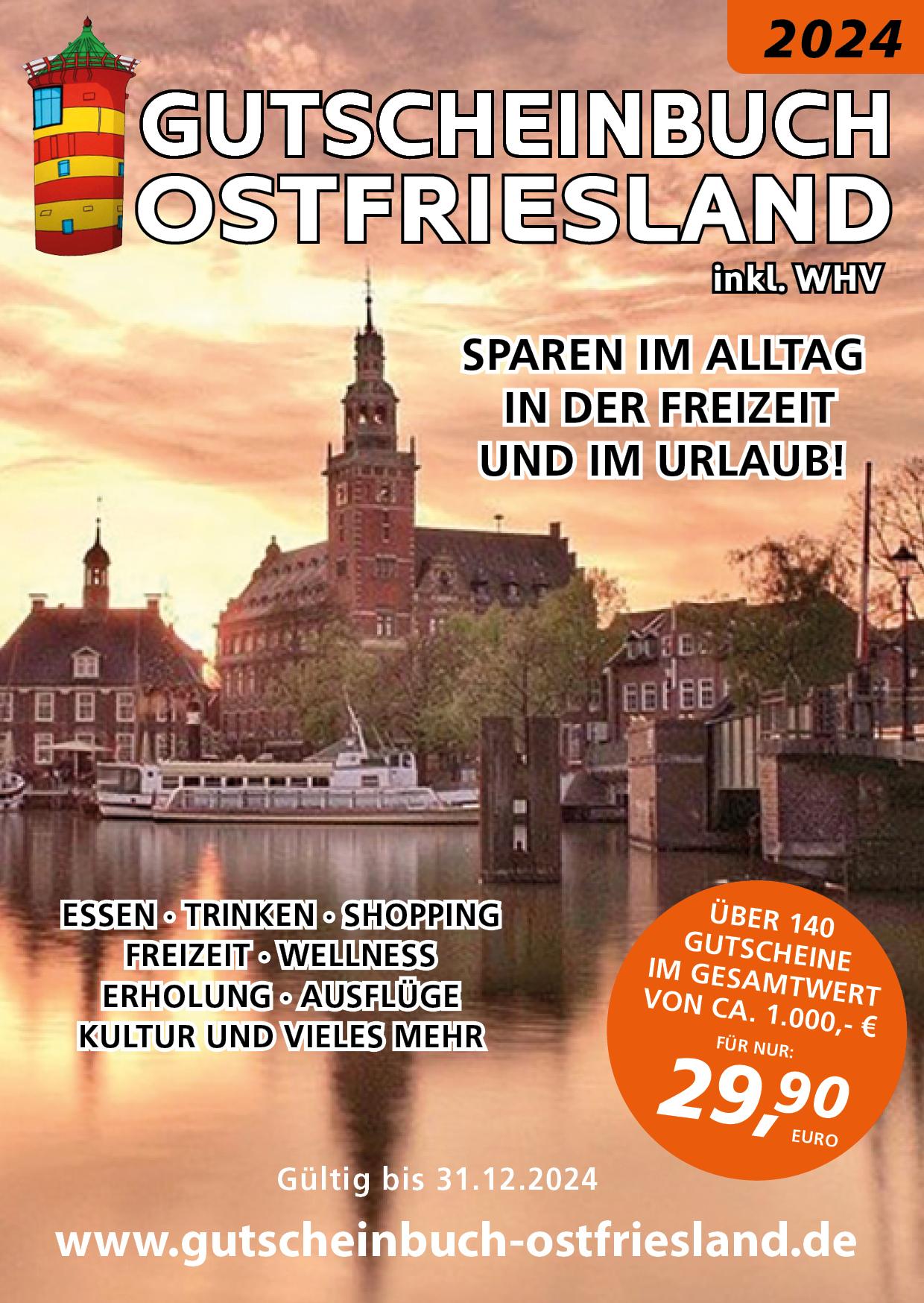 Vorderes Coverbild Gutscheinbuch 2024 Ostfriesland inkl. WHV