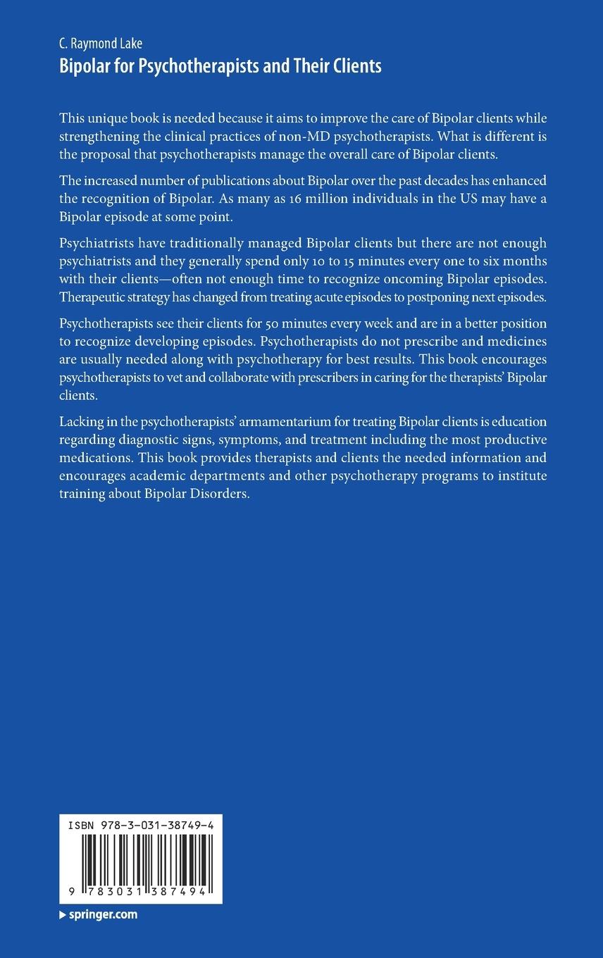 Rückseitencover Bipolar for Psychotherapists and Their Clients