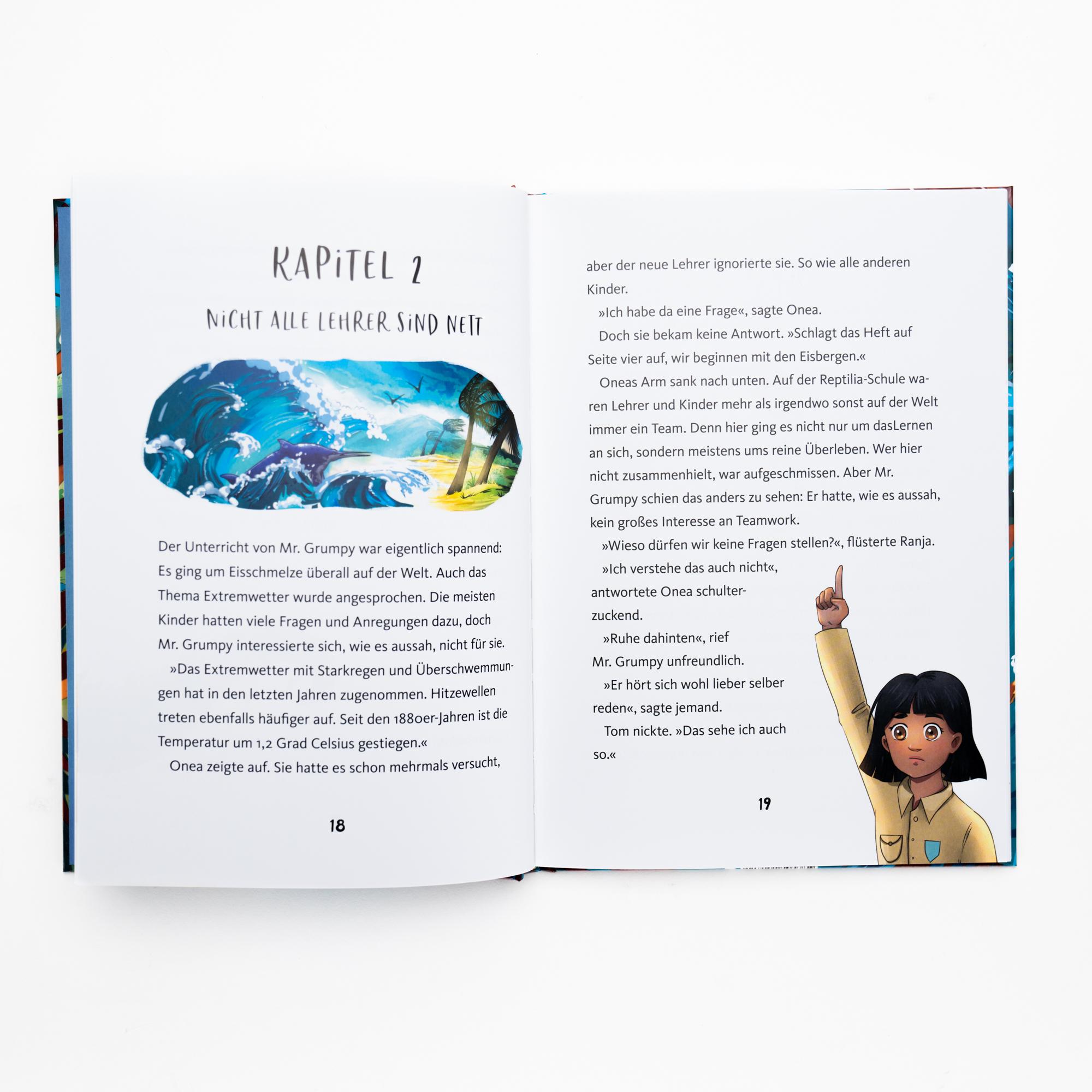 Beispielinhalt (Bild) Die Dinoschule - Flucht vor dem Hurrikan! (Band 5)