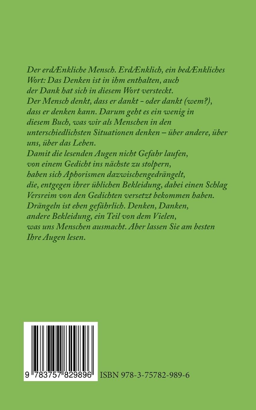 Rückseitencover Der erdenkliche Mensch