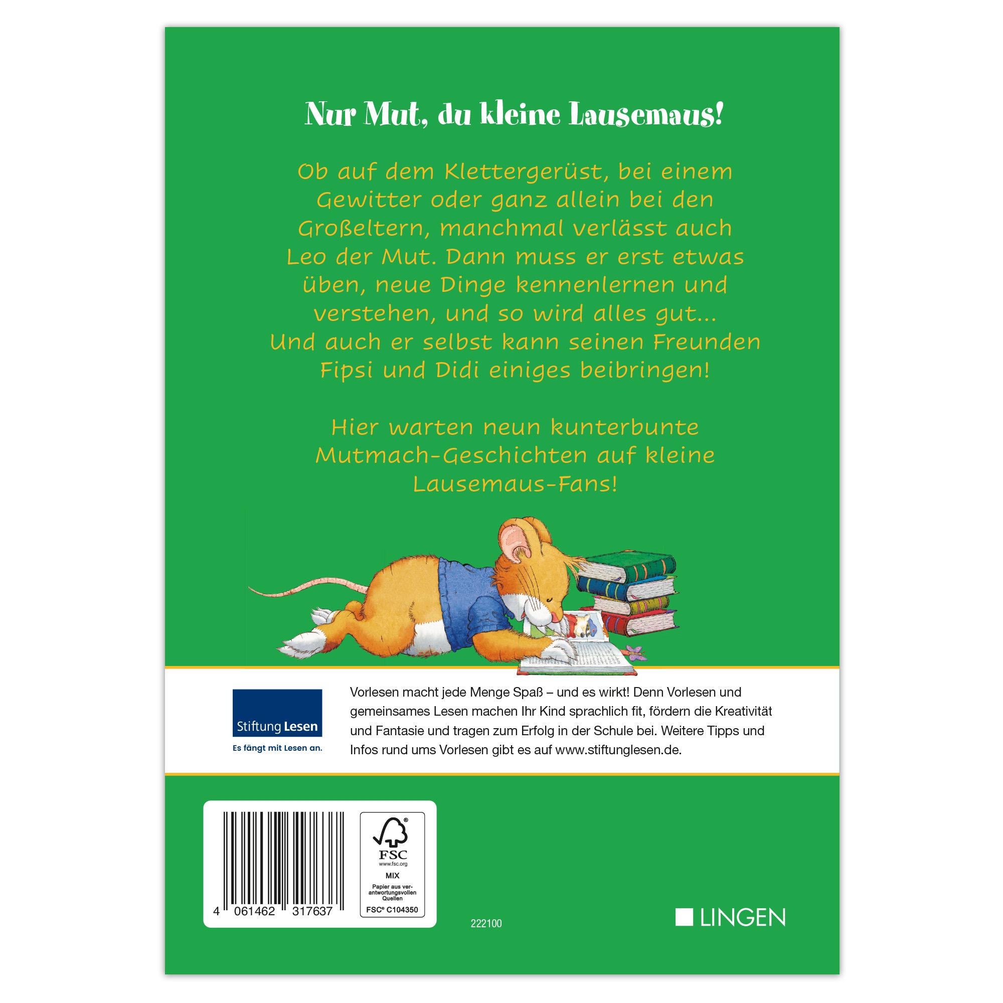 Rückseitencover Leo Lausemaus - Mutmach-Geschichten
