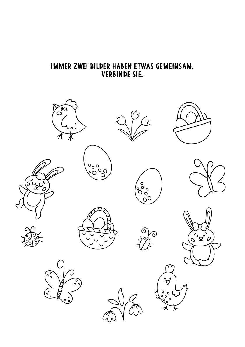 Beispielinhalt (Bild) Mein kleiner Oster-Rätselblock für Kinder ab 4 Jahren