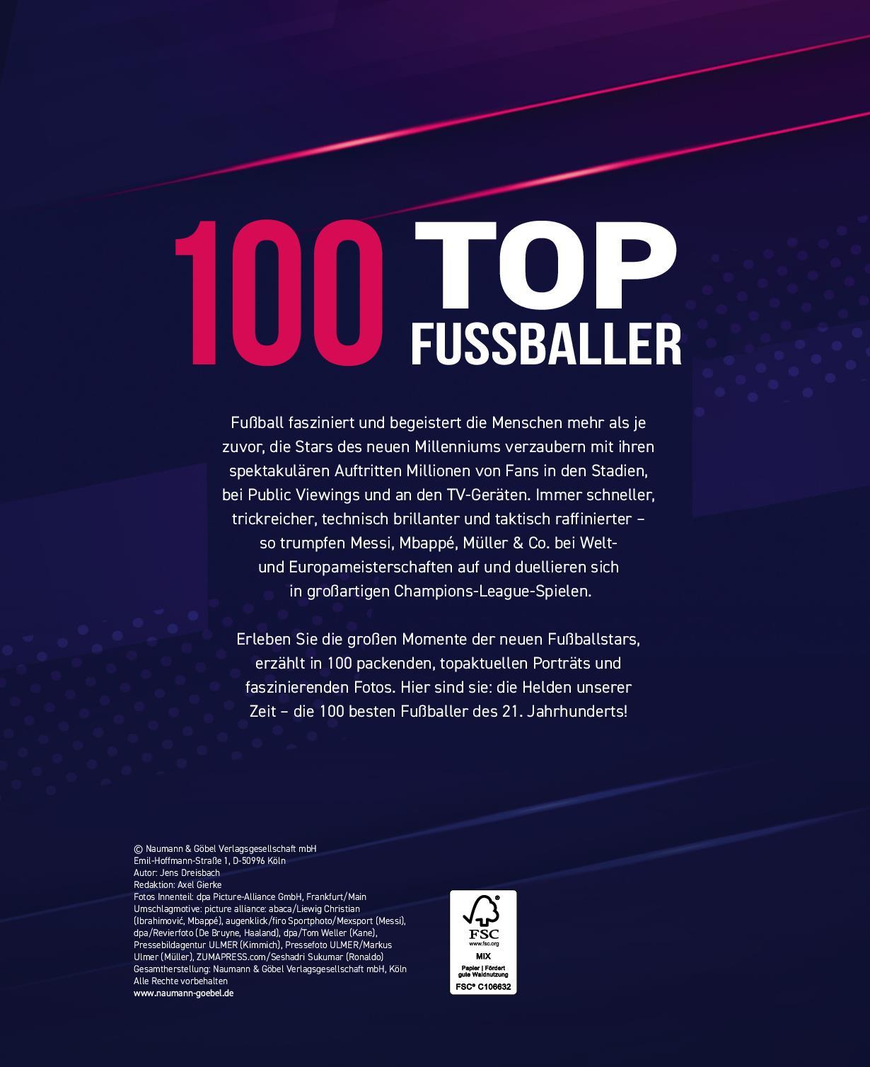 Rückseitencover 100 Top-Fußballer - Die besten Spieler des 21. Jahrhunderts