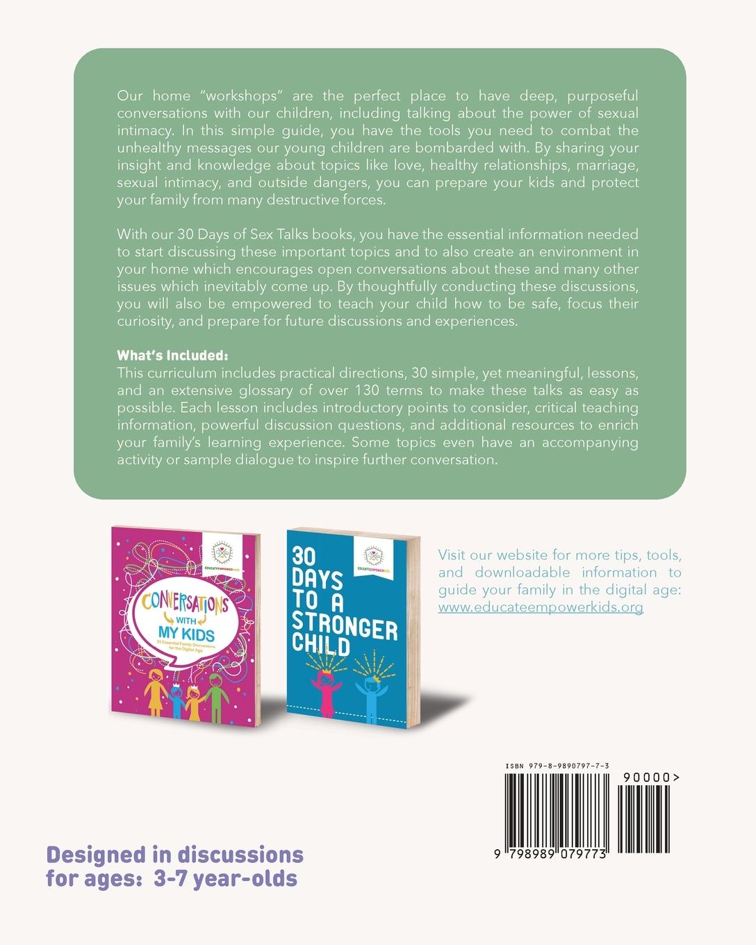 Rückseitencover 30 Days of Sex Talks for Ages 3-7