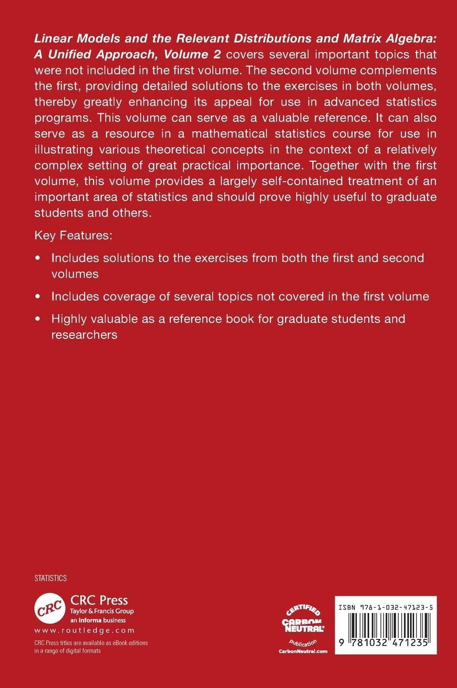 Rückseitencover Linear Models and the Relevant Distributions and Matrix Algebra