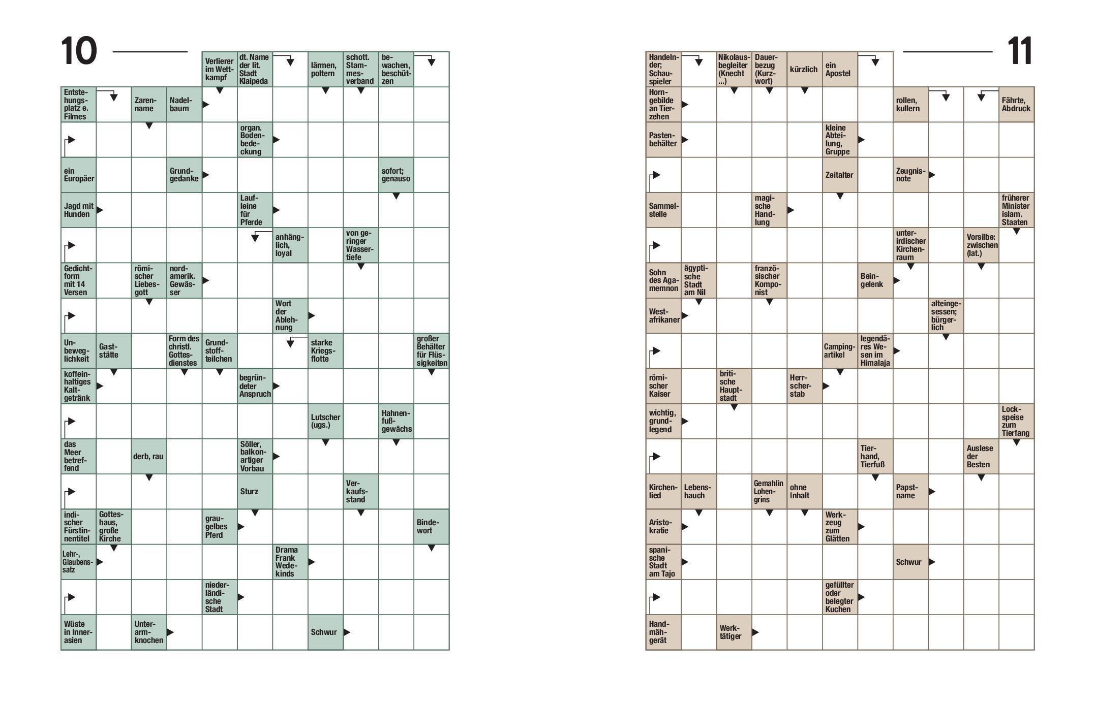 Beispielinhalt (Bild) Großdruck Kreuzworträtsel