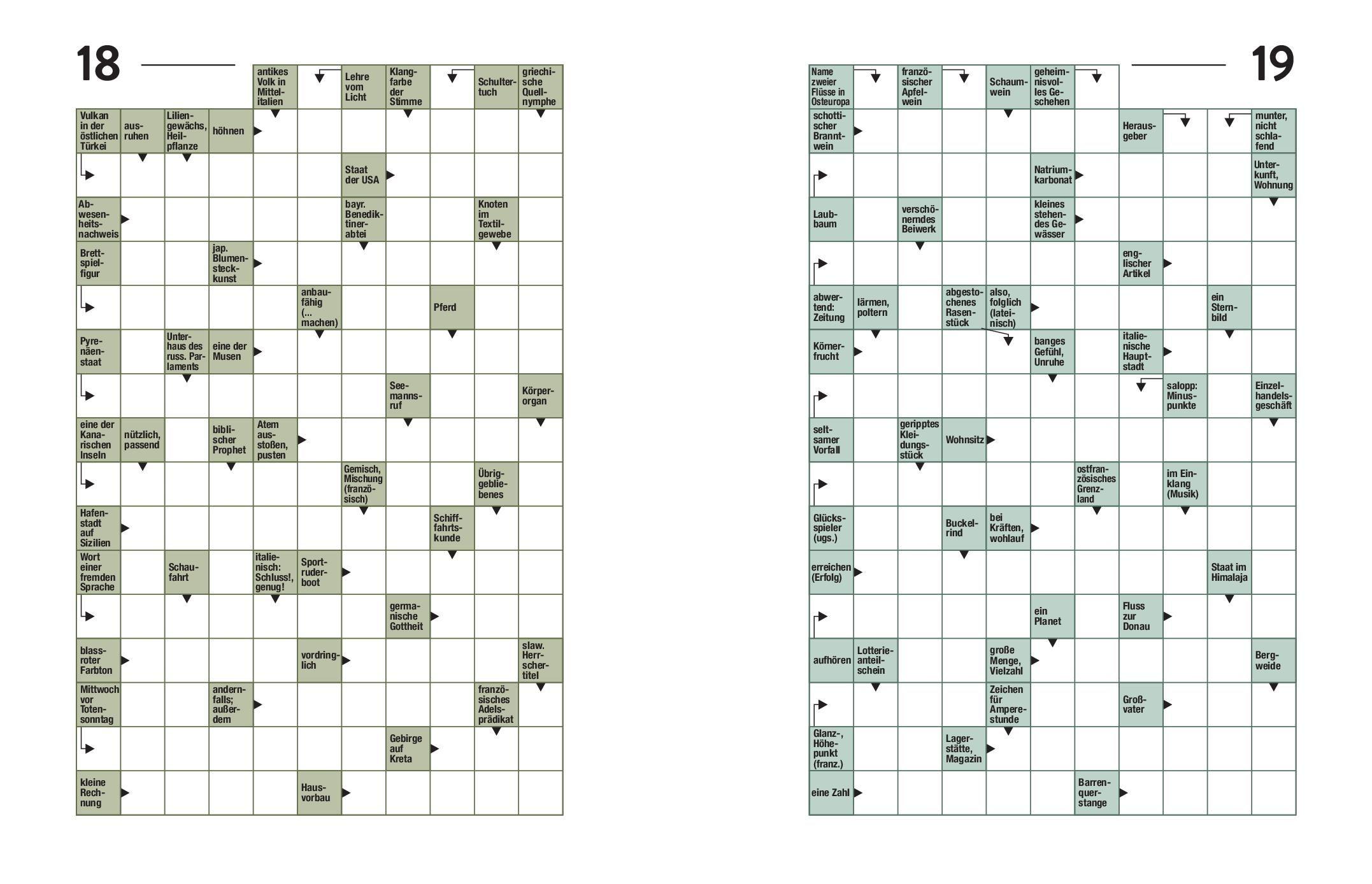 Beispielinhalt (Bild) Großdruck Kreuzworträtsel