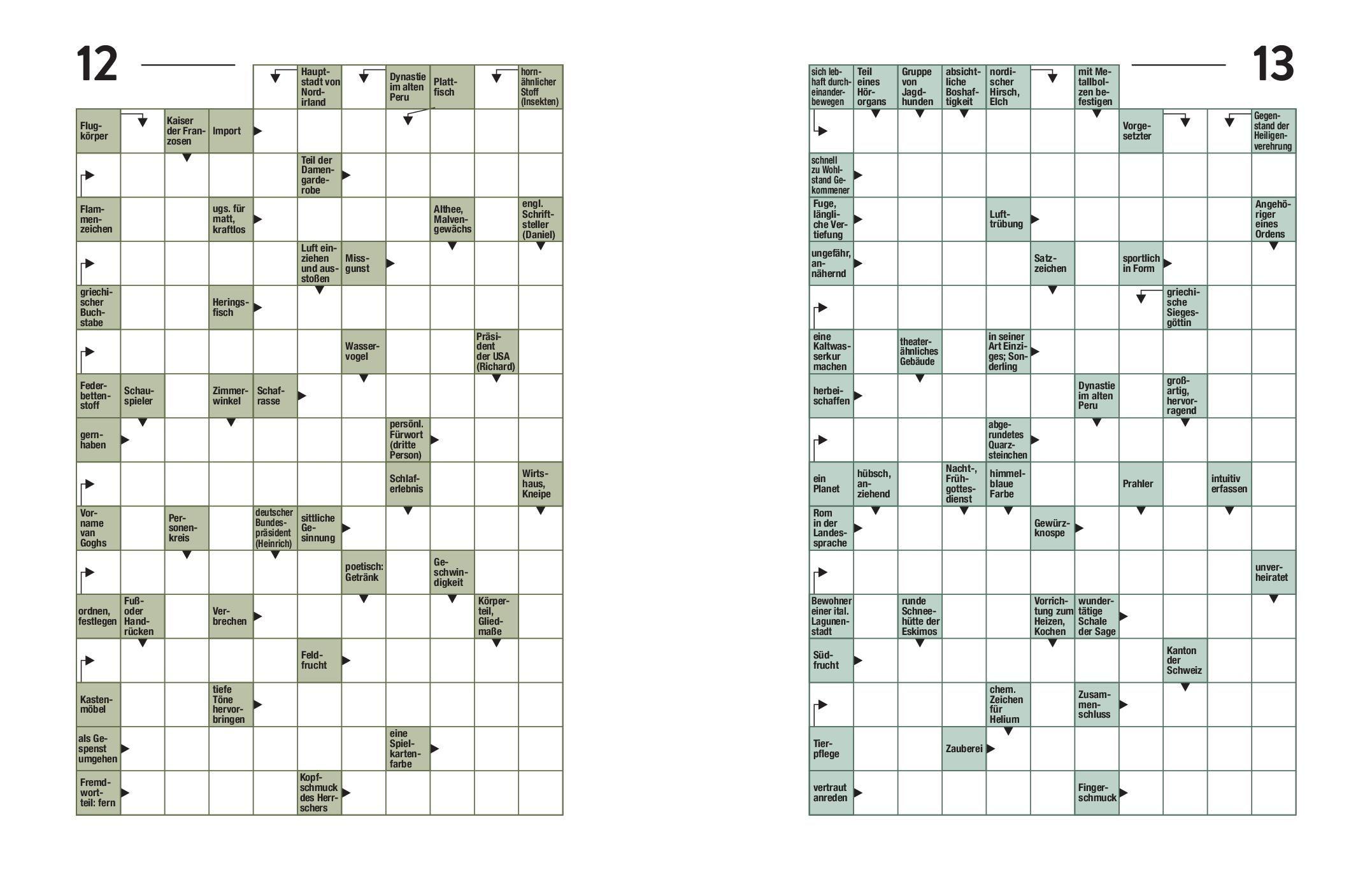 Beispielinhalt (Bild) Großdruck Kreuzworträtsel
