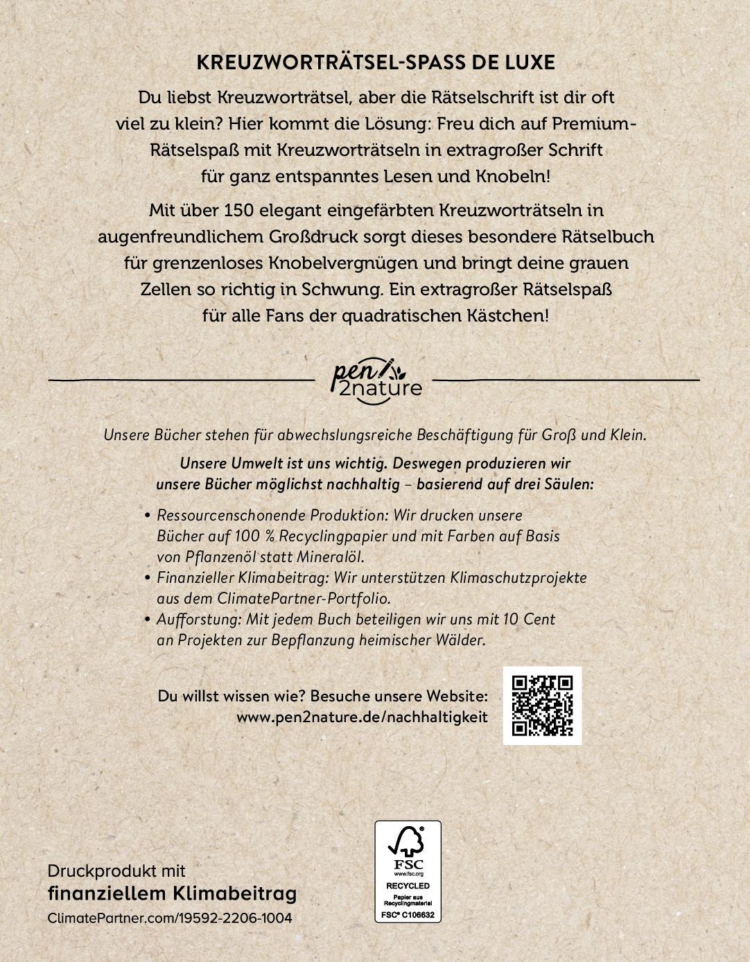 Rückseitencover Großdruck Kreuzworträtsel