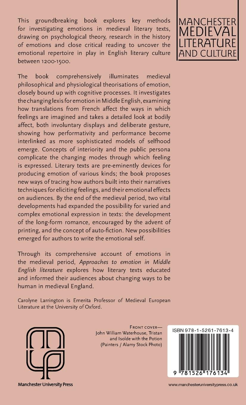 Rückseitencover Approaches to emotion in Middle English literature