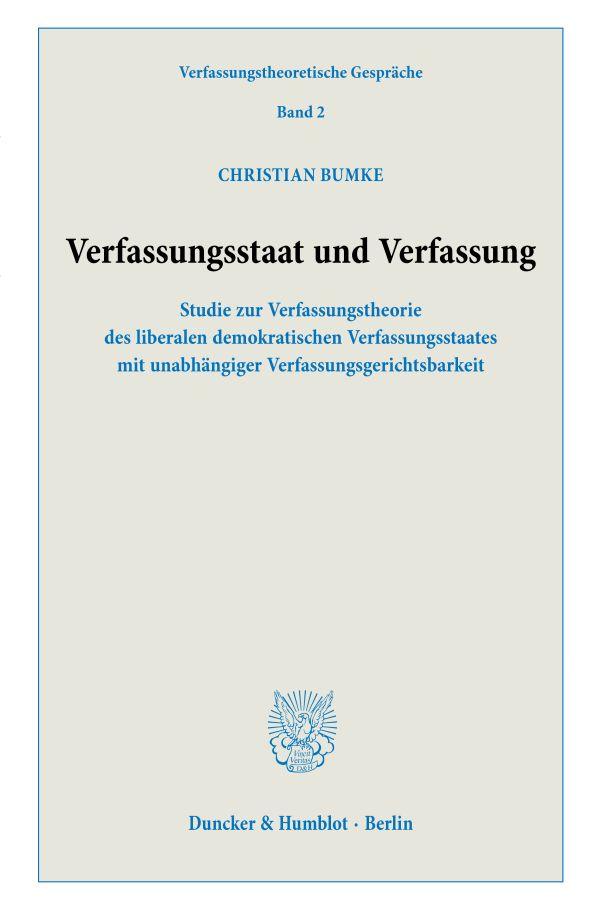 Vorderes Coverbild Verfassungsstaat und Verfassung.