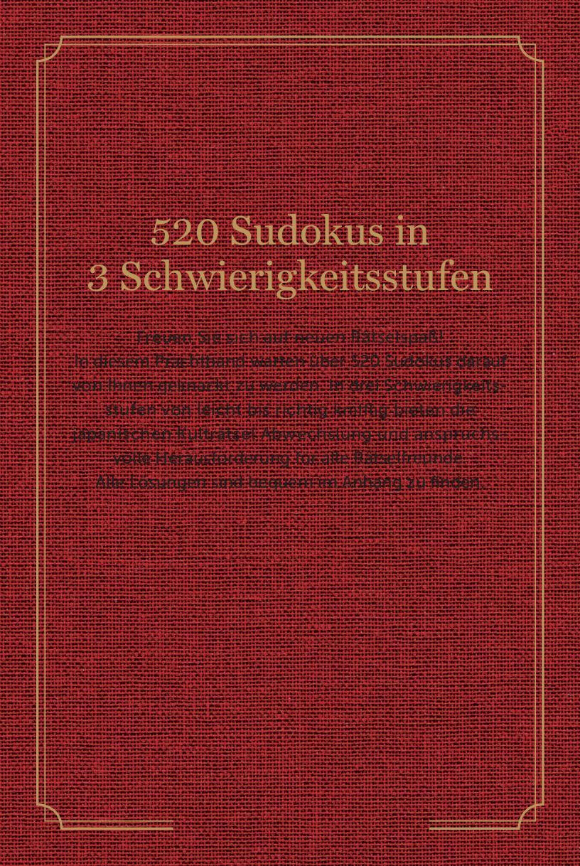 Rückseitencover Sudoku - Premium Edition