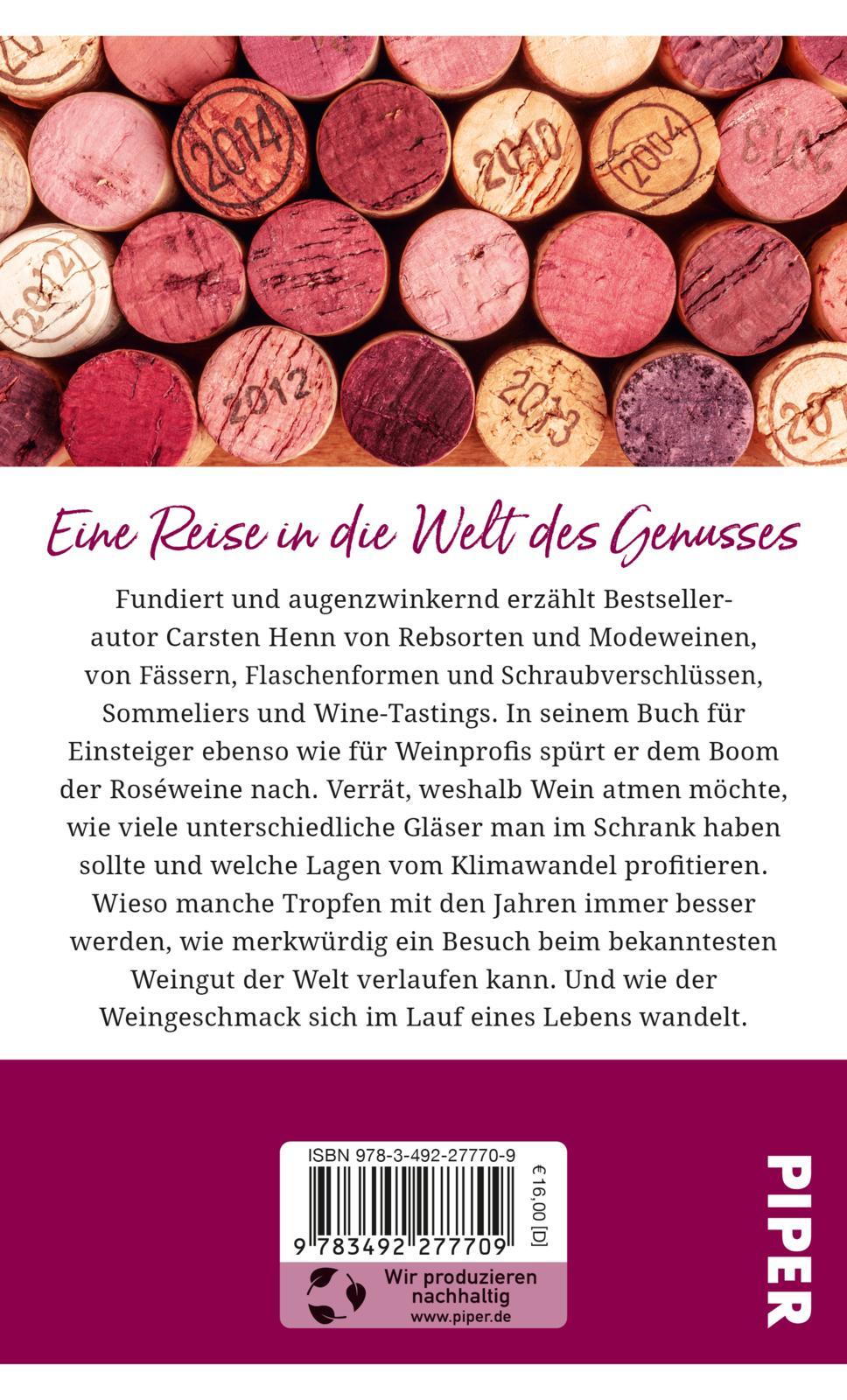 Rückseitencover Gebrauchsanweisung für Wein