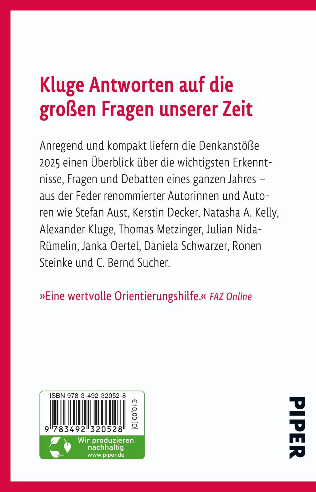 Rückseitencover Denkanstöße 2025