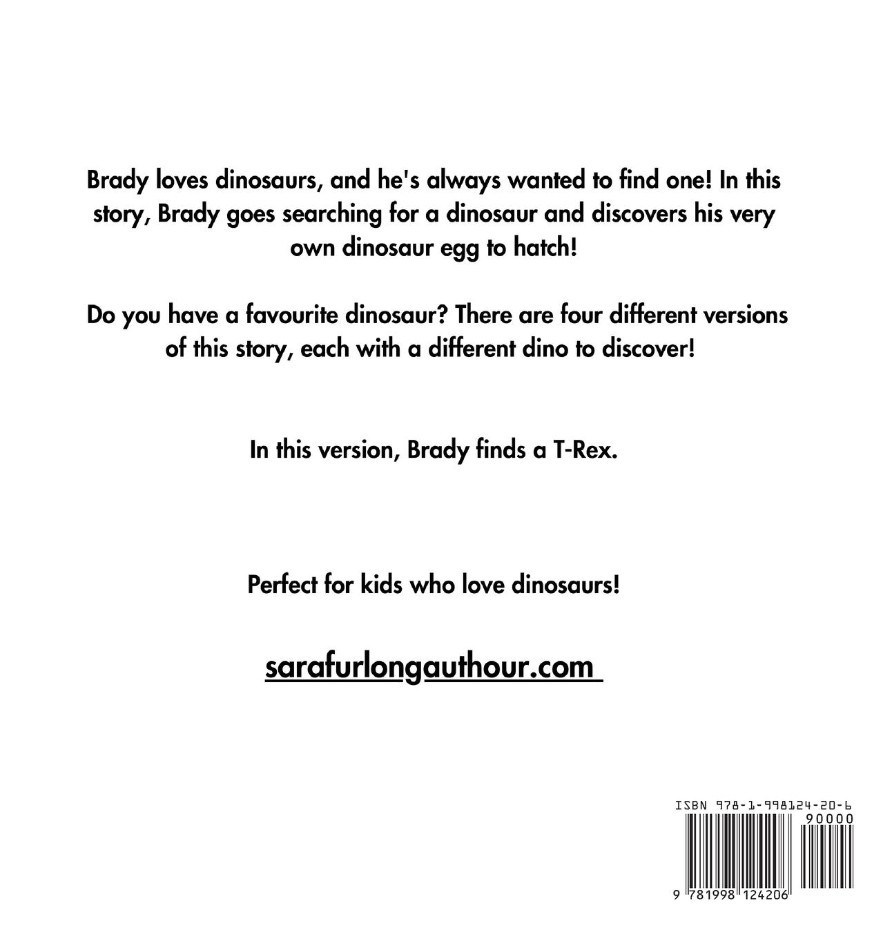 Rückseitencover Brady and The Dinosaur Egg-Brady Finds a T-Rex