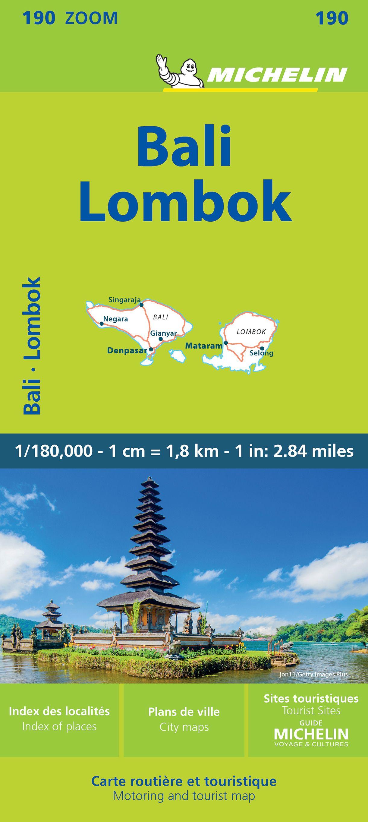 Vorderes Coverbild Michelin Bali: Lombok Road and Tourist Zoom Map 190