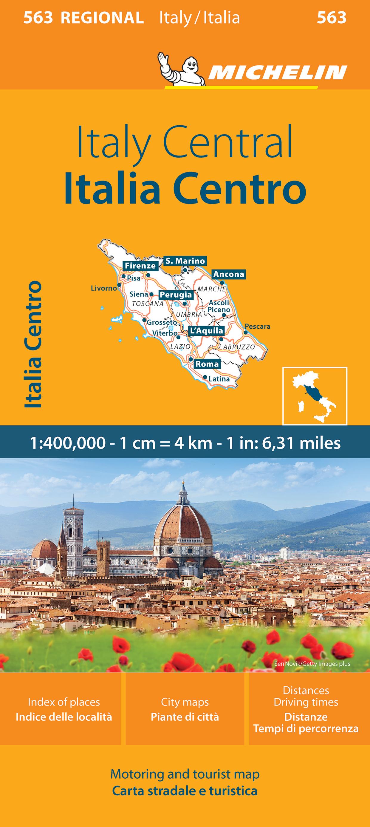 Vorderes Coverbild Michelin Map Italy: Central Map 563