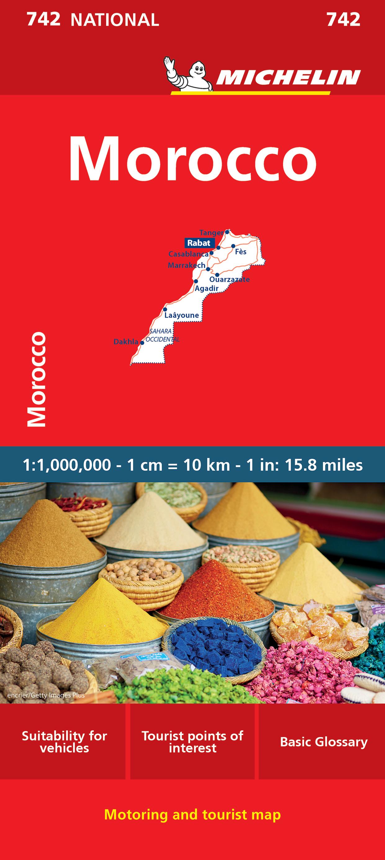 Vorderes Coverbild Michelin Map Africa Morocco 742