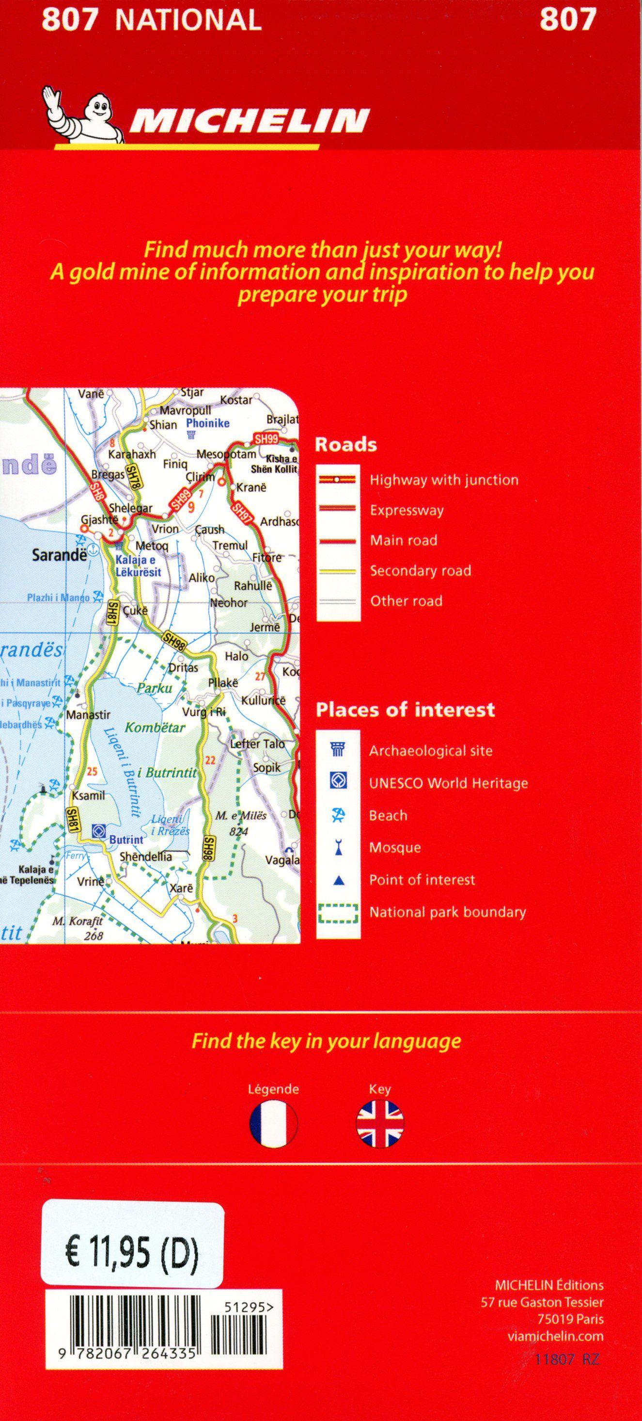 Beispielinhalt (Bild) Michelin Map Albania