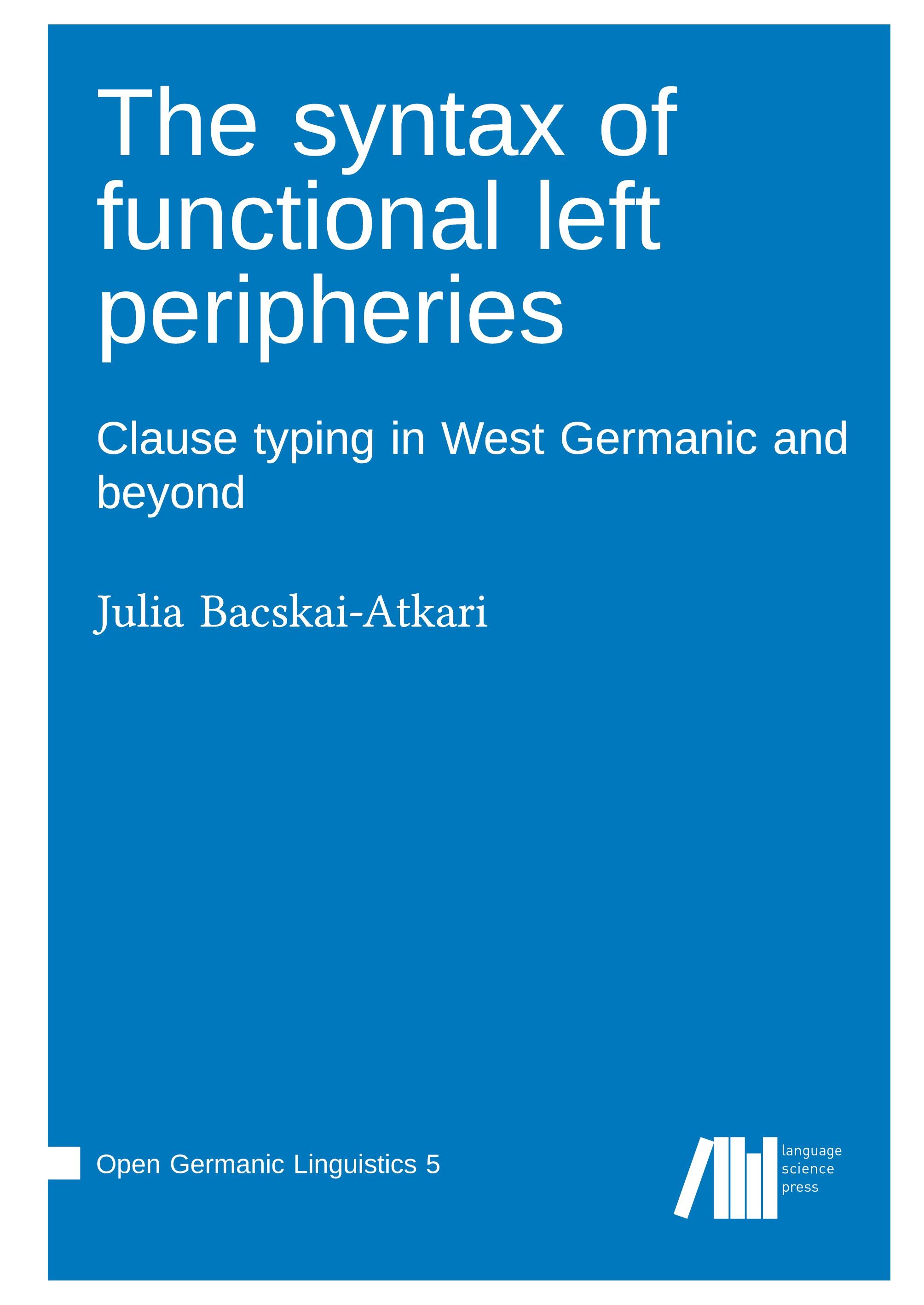 Vorderes Coverbild The syntax of functional left peripheries