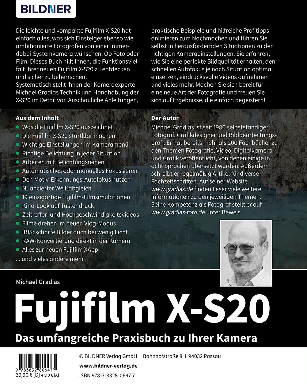 Rückseitencover Fujifilm X-S20: Das umfangreiche Praxisbuch zu Ihrer Kamera