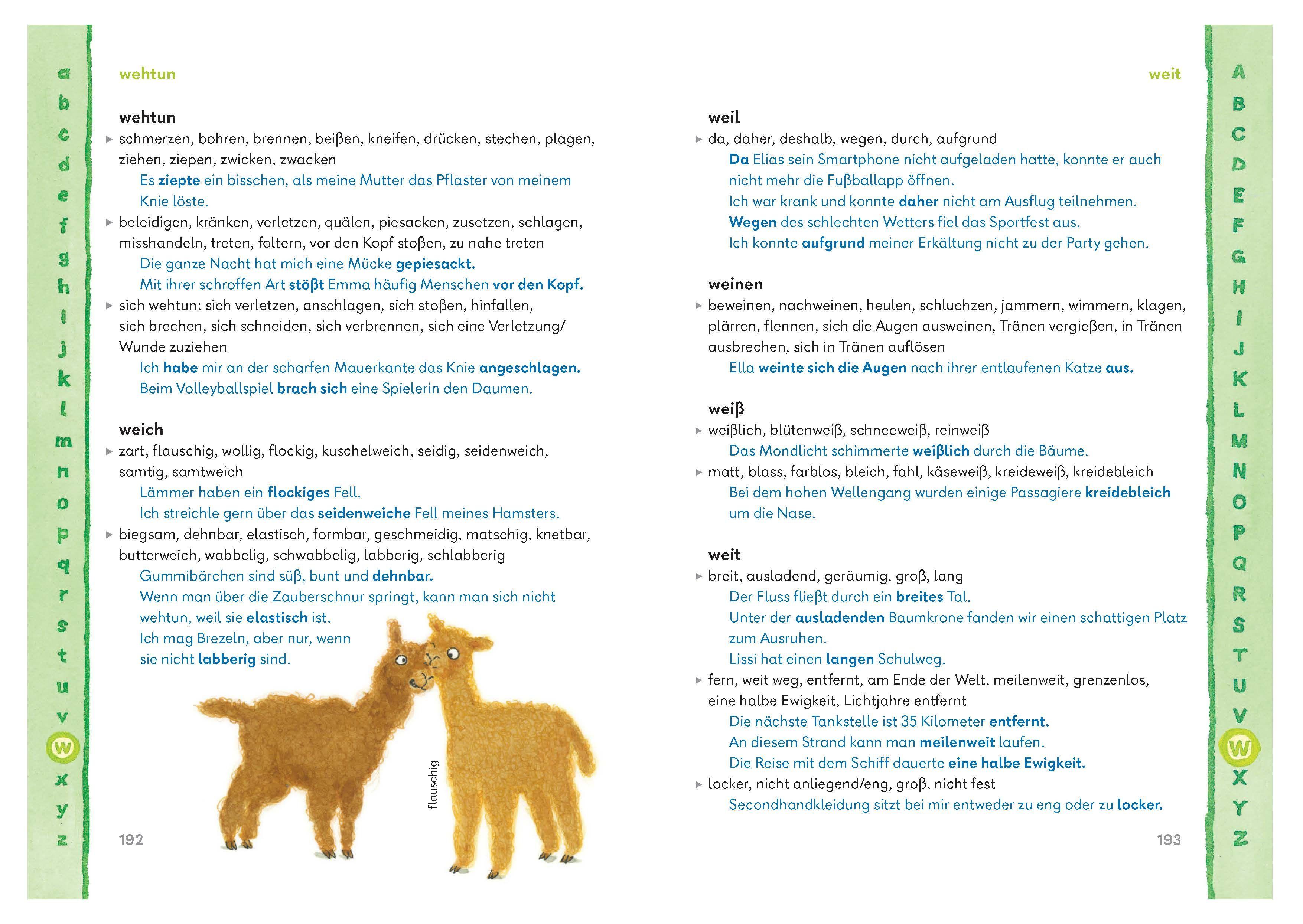 Beispielinhalt (Bild) Sag es besser! Das Grundschulwörterbuch Synonyme