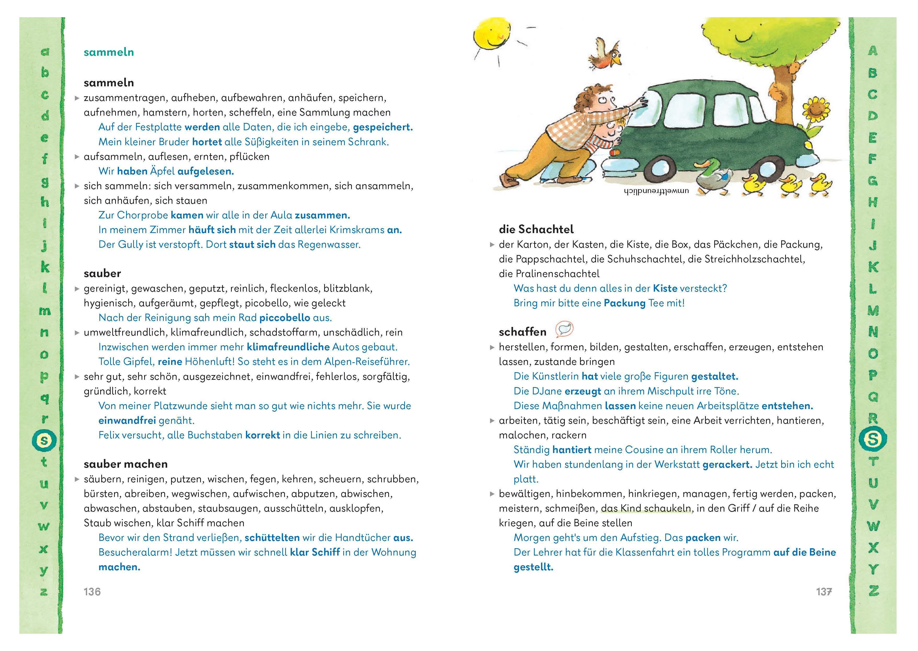 Beispielinhalt (Bild) Sag es besser! Das Grundschulwörterbuch Synonyme