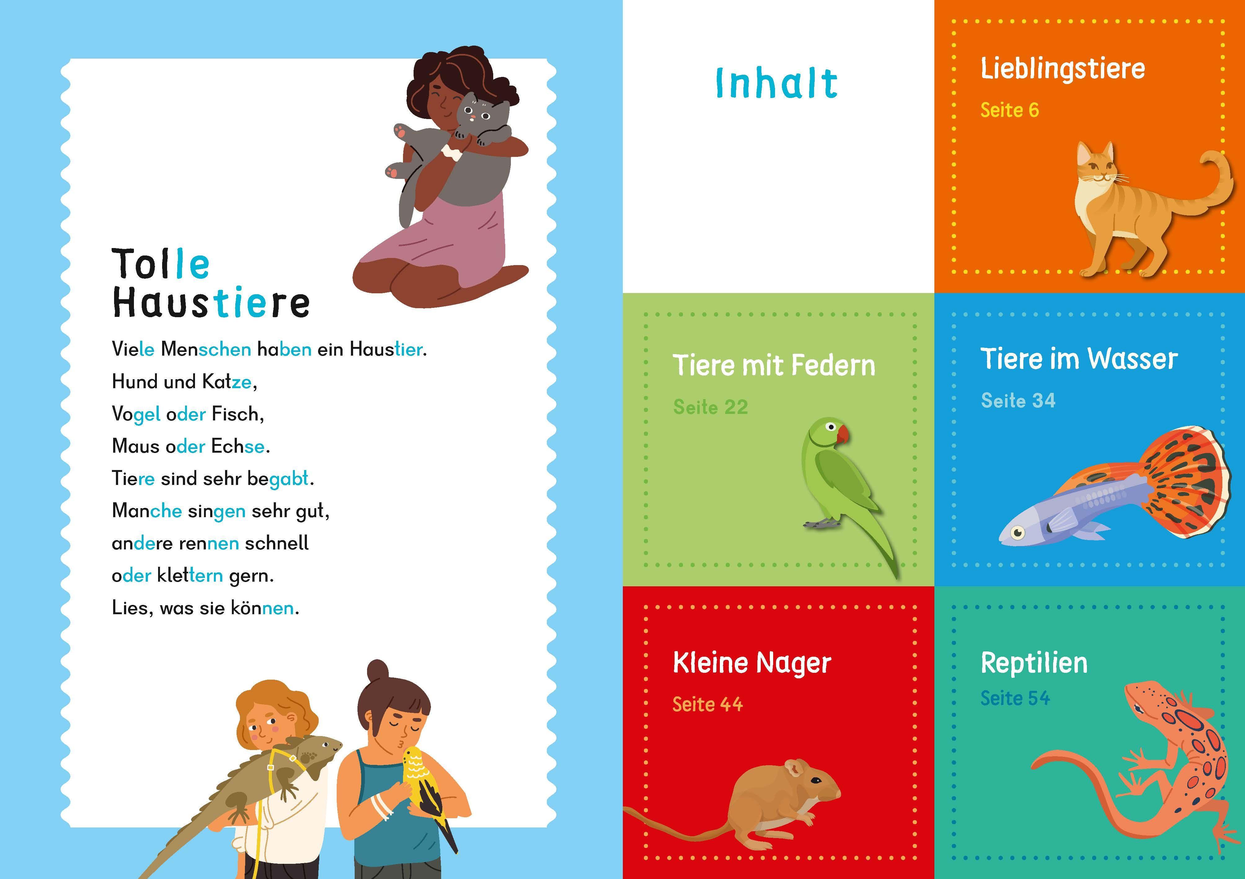 Beispielinhalt (Bild) Dein Lesestart: Weißt du schon alles über Haustiere? Ab 1. Klasse