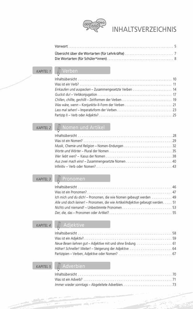 Beispielinhalt (Bild) 100 x Wortarten