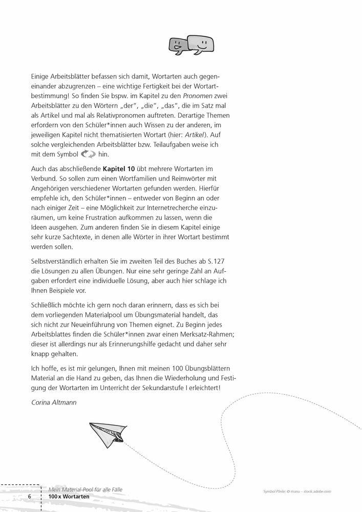 Beispielinhalt (Bild) 100 x Wortarten