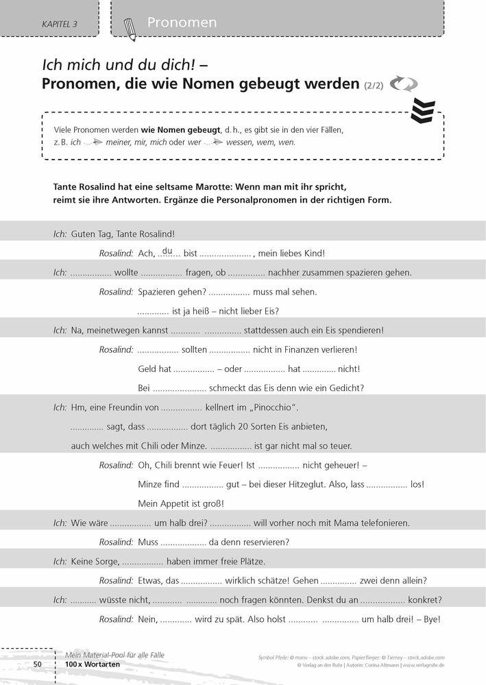 Beispielinhalt (Bild) 100 x Wortarten