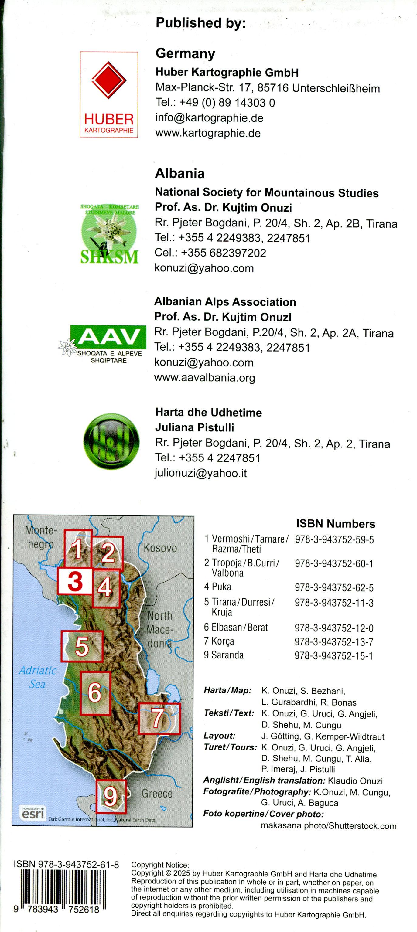 Beispielinhalt (Bild) Albania hiking & biking 1:50000