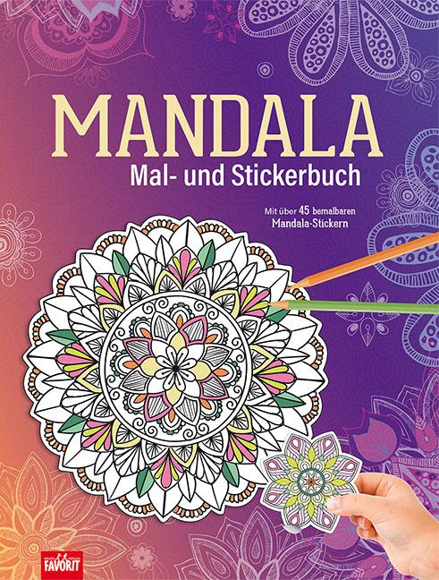 Vorderes Coverbild Mandala Mal- und Stickerbuch