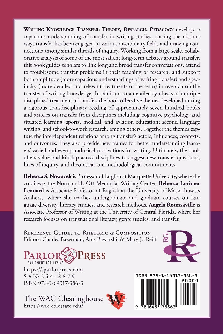 Rückseitencover Writing Knowledge Transfer